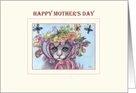 Happy Mother’s Day, Cat in a bonnet Mother’s Day card