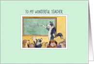 Wonderful Teacher, Border Collie dog teacher card