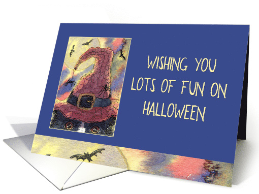 Halloween,wishing you lots of fun, border collie in a wizard hat card
