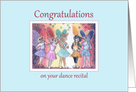 Congratulations on your dance recital, cats in tutus and fairy wings card