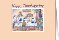 Happy Thanksgiving, corgi dogs eating cake card