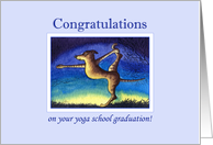 Congratulations on yoga school graduation, greyhound dog in yoga pose card