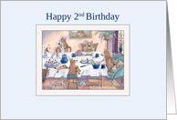 Happy 2nd Birthday dog card, Corgi birthday party card