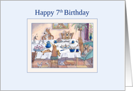 Happy 7th Birthday dog card, Corgi birthday party card