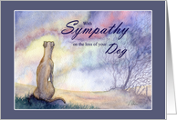 Loss of dog sympathy card, greyhound & dawn sky card