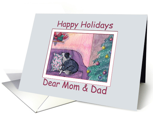Happy Holidays Mom & Dad, border collie dog & his... (1483944)