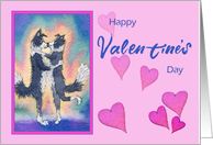 Happy Valentines day, border collie dogs in love secret valentine card