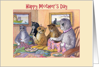Happy Mother’s Day, cats at a sewing bee card