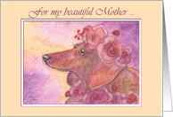 Mother’s Day, dachshund dog & roses card