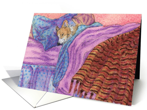 Having a duvet day, corgi dog blank, any occasion card (1512450)