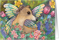 Spring whippet fairy, blank any occasion card