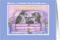 Happy Easter Mom, border collie dogs & Easter chick card