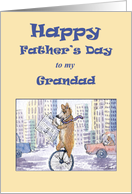 Happy Father’s Day, Grandad, corgi dog on a unicycle card