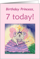 Birthday Princess, 7 today. 6th birthday mouse fairy, card