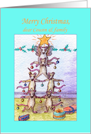 Merry Christmas Cousin & family, mouse tree card