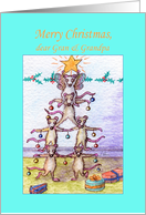 Merry Christmas Gran & Grandpa, mouse tree card