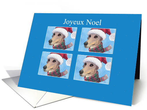 Joyeux Noel, greyhound dog Christmas card (1532518)