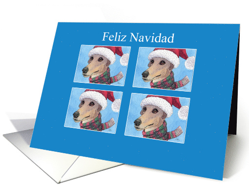 Feliz Navidad, greyhound dog Christmas card (1532522)