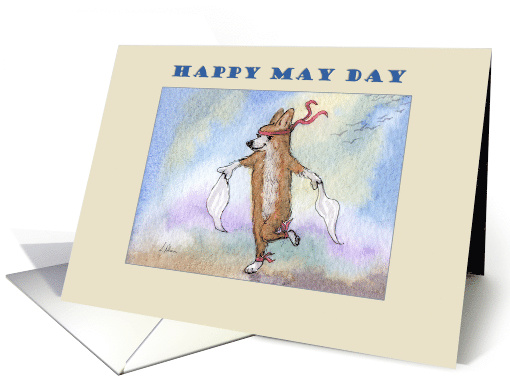 Happy May Day, Corgi Dog Dancing card (1553606)