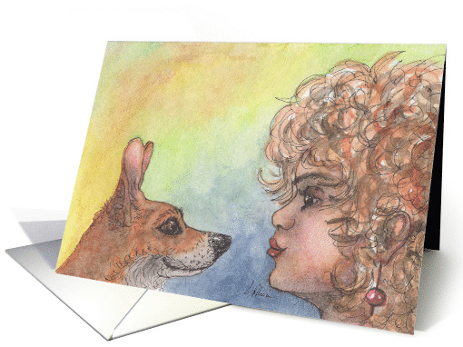 Corgi Dog and Best Friend card (1557524)