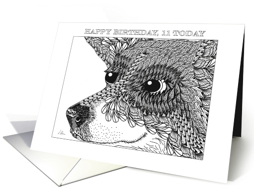 Happy 11th Birthday, Color your own card (1560162)