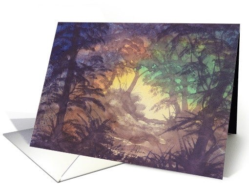Forest Morning, Jungle Scene, Blank card (1571610)