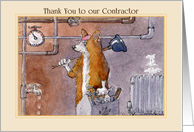 Thank You to our Contractor, Corgi dog plumber card