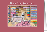 Corgi Dog Sewing, Thank You, Seamstress card