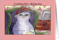 This Cat is Taking the Opportunity of Lockdown to Knit all her Gifts card