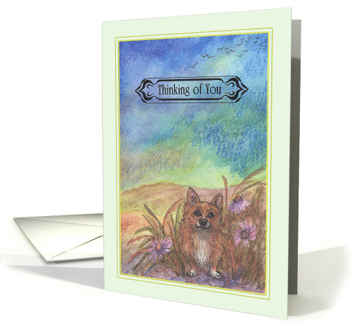 Corgi Dog Thinking of You in the Countryside card (1614098)