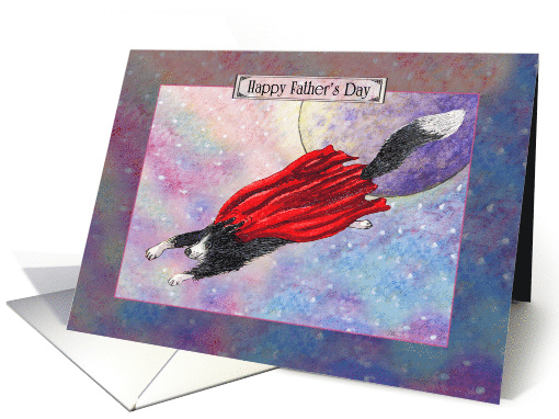 For Dad Border Collie Dog Superhero Flying across the Sky... (1614858)