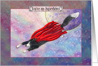 Border Collie Dog Superhero Flying to Your Side Any Occasion Blank card