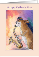 Corgi Dog Jazz Musician Wishing Happy Father’s Day to his Dad card