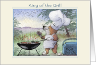 Corgi Dog King of the BBQ Grill, Blank card