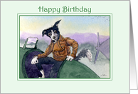 Happy Birthday, Border Collie Dog Pilot card