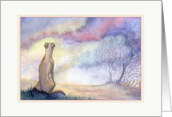 A Whippet Gazes at the Coming Dawn of a New Day, Blank card