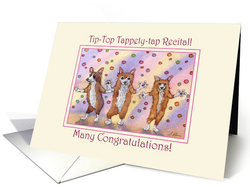 Tap Dancing Corgi Dogs Congratulations card (1733010)