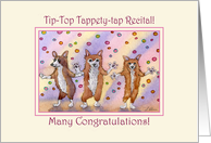 Tap Dancing Corgi Dogs Congratulations Recital Card