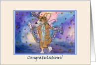 Corgi Dog Flapper Dancing the Charlston Congratulations Card