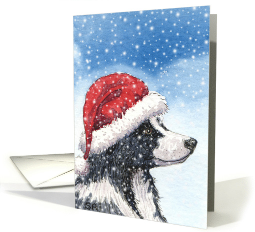 Happy Christmas! Border Collie card (295208)