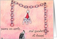 peace on earth, goodwill to all sheep, christmas card