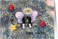 happy holidays, puppy fairy, christmas card