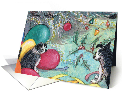 happy holidays, balloon burster, christmas card (315992)