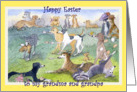 Happy Easter paper greeting card dog greyhound whippet grandparents grandmom grandpa card