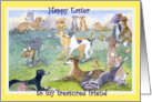 Happy Easter paper greeting card for friend card