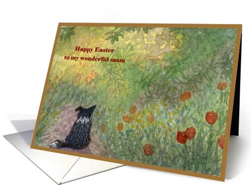 Happy Easter traditional paper greeting card mom dog... (399429)