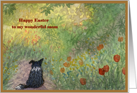 Happy Easter traditional paper greeting card mom dog border collie flowers card