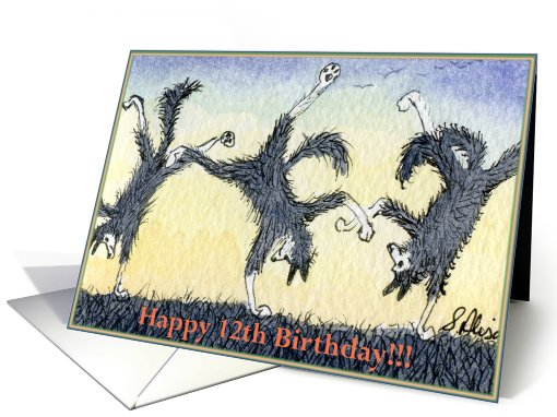 happy birthday paper greeting card 12 card (405101)