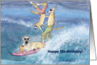 paper greeting card, birthday card, 5, five, dog, card