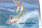 paper greeting card, birthday card, 34, thirty-four, dog, card